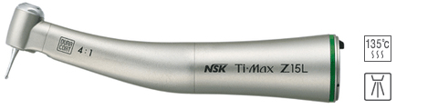Ti-Max Z15L - угловой наконечник стоматологический с оптикой, одинарным спреем в титановом корпусе, понижение 4:1 (NSK, Япония)