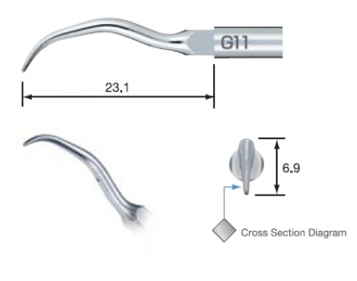 G11 (NSK, Япония) - насадка для удаления зубных отложений с передних зубов и моляров к ультразвуковым скалерам Varios NSK и Satelec