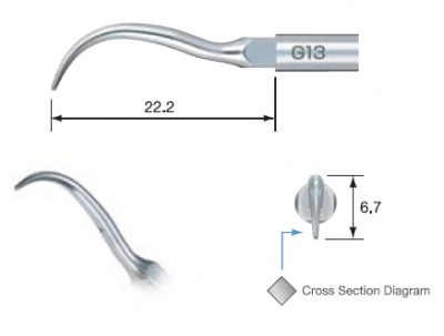 G13 (NSK, Япония) - серповидная насадка для удаления наддесневого зубного камня к ультразвуковым скалерам Varios NSK и Satelec