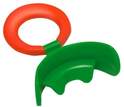 картинка  931410 - Вестибулярная пластинка MUPPY с козырьком, жесткая, зеленая SMALL (с красным кольцом, от 3 до 5 лет).
