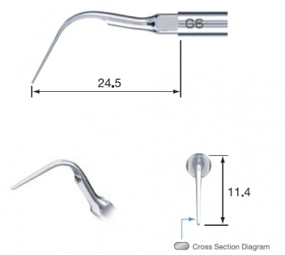 G6 (NSK, Япония) - насадка для удаления наддесневого и поддесневого зубного камня к ультразвуковым скалерам Varios  NSK и Satelec