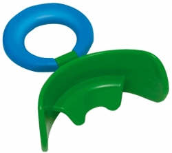 картинка  931420 - Вестибулярная пластинка MUPPY с козырьком, жесткая, зеленая LARGE (с синим кольцом, от 5 до 8 лет).