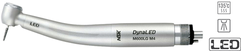 DynaLED M500LG M4 (NSK, Япония) - турбинный наконечник с миниатюрной головкой, интегрированной LED подсветкой, четырехточечным спреем, прямое подключение к шлангу Midwest    