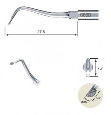 G66D (NSK, Япония) - насадка c алмазным покрытием для реставрации зубов к ультразвуковым скалерам Varios NSK и Satelec