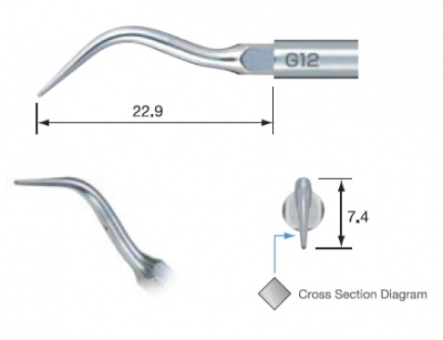 G12 (NSK, Япония) - насадка для удаления наддесневого зубного камня к ультразвуковым скалерам Varios NSK и Satelec