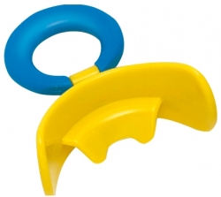 картинка  931220 - Вестибулярная пластинка MUPPY с козырьком, жесткая, желтая LARGE (с синим кольцом, от 5 до 8 лет).