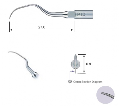 P1D (NSK, Япония) - насадка с алмазным покрытием для удаления зубных отложений в труднодоступных областях к ультразвуковым скалерам Varios NSK и Satelec