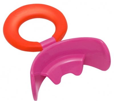картинка 931310 - Вестибулярная пластинка MUPPY с козырьком, жесткая, розовая SMALL (с красным кольцом, от 3 до 5 лет).