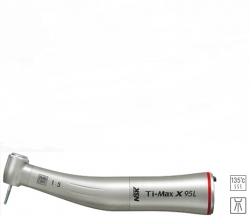 Ti-Max X95L - угловой наконечник с оптикой, повышение 1:5, четырехточечный спрей, керамические подшипники, титановый корпус (NSK, Япония)