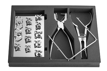 Rubber Dam Technic Set - набор из 12 клампов и инструментов для раббердама/коффердама (Dentech, Япония) Предлагаем качественное оборудование для стоматологии