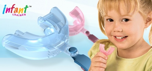 картинка Трейнер для малышей T4Ki, при бруксизме, розовый, жесткий (с 2 до 5 лет) от Алдент