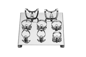 Brinker Plus Set — набор из 8 клампов для раббердама / коффердама на подставке (Dentech, Япония) Предлагаем качественное оборудование для стоматологии